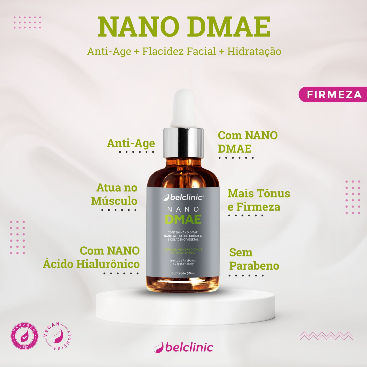 NANO DMAE - Sérum Anti-age (30ml) - Anti-flacidez (Vegan Friendly)