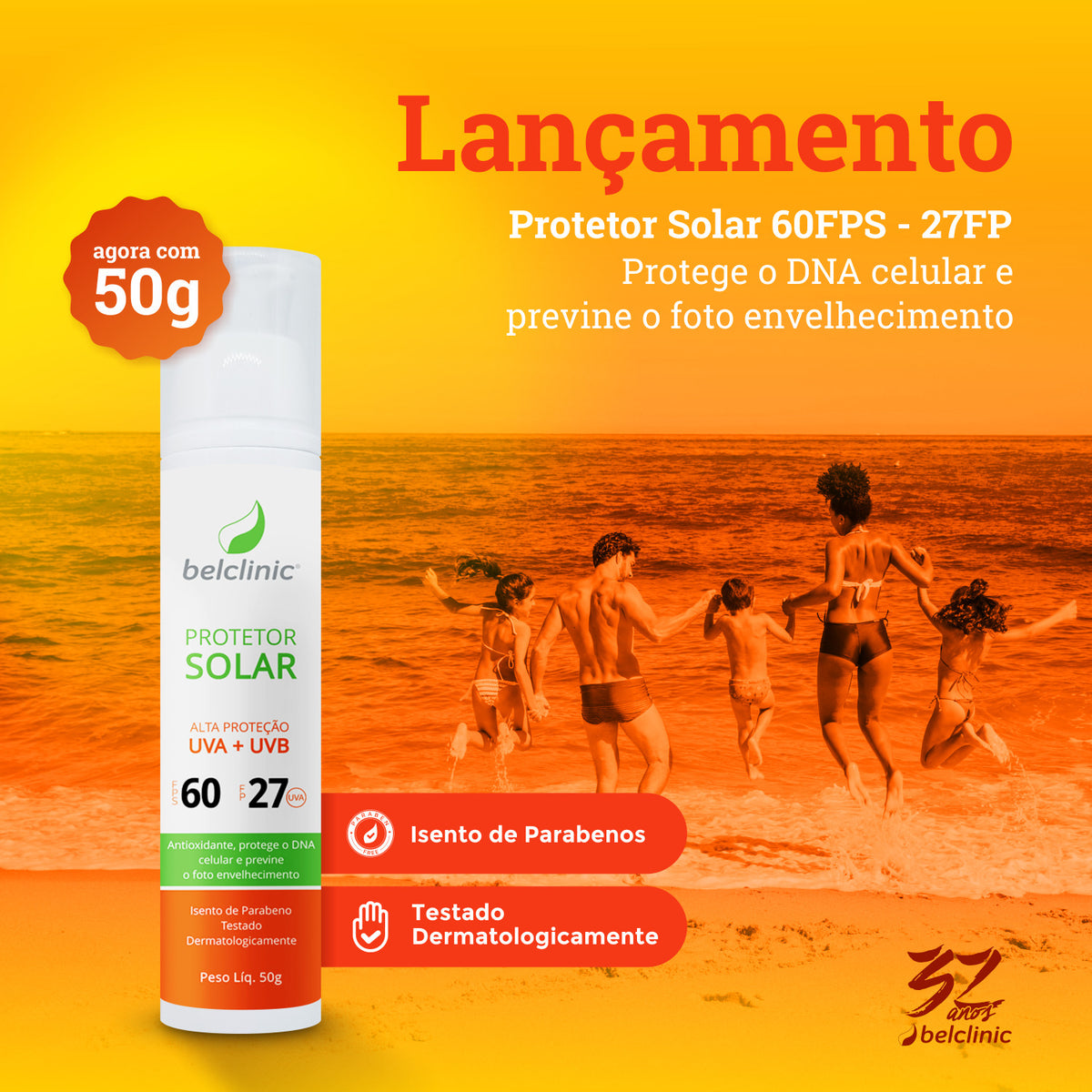 PROTETOR SOLAR (50g) - 60FPS(UVB) + 27 FP(UVA)