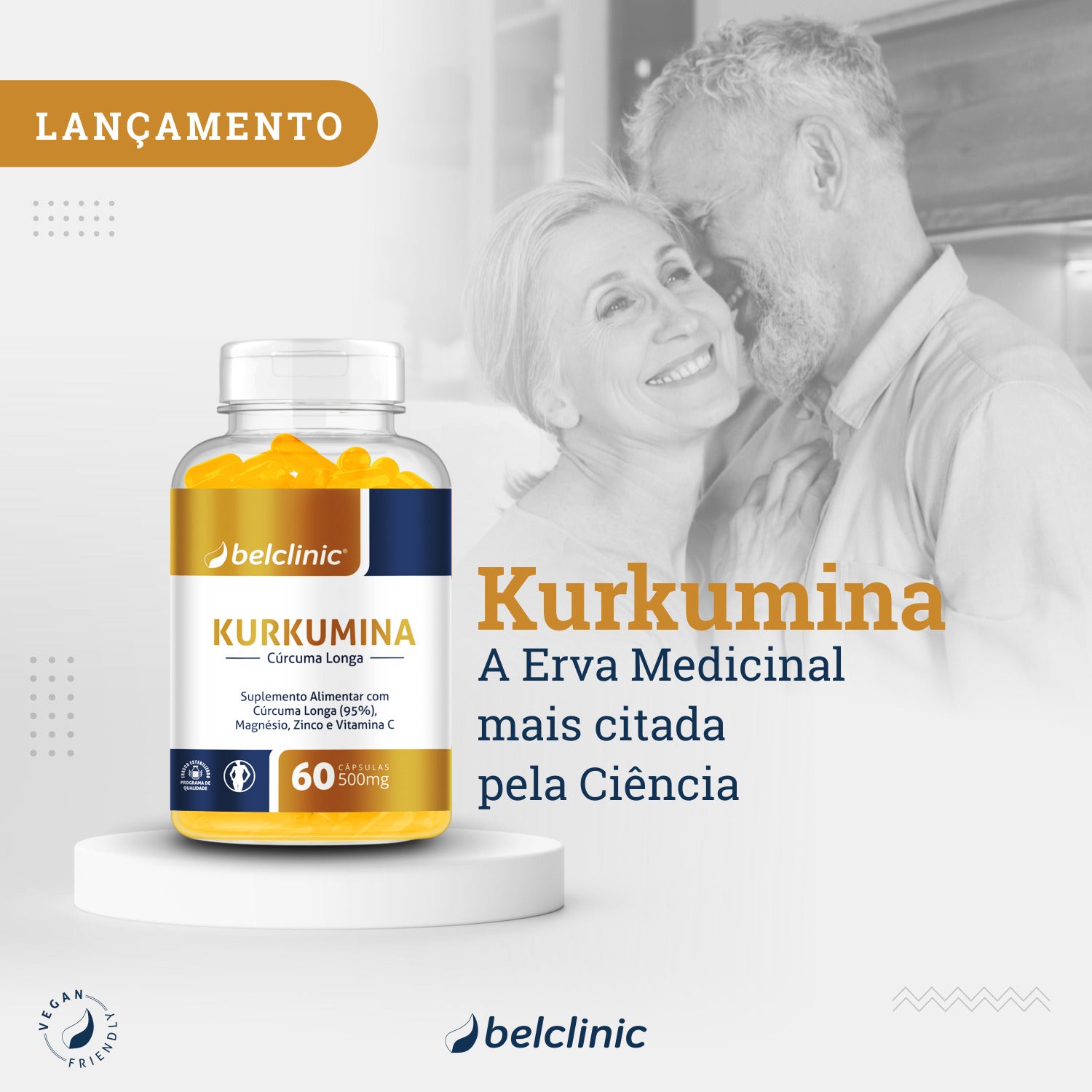 KURKUMINA - c/ Magnésio, Zinco e Vit. C(60 cáps) - Mais saúde para seu corpo