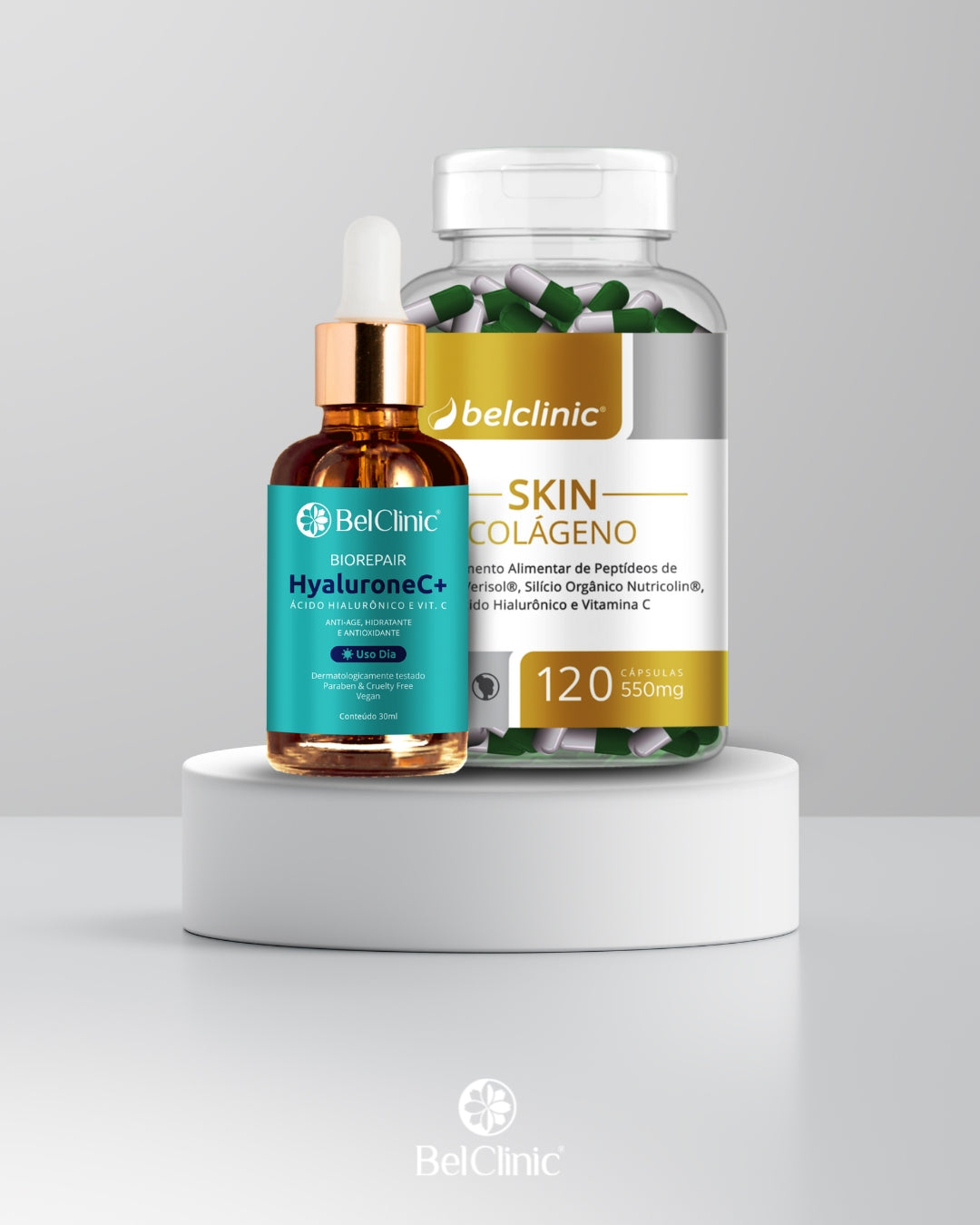 Duo ANTI-IDADE: Verisol com Silício Orgânico(cáps) +Sérum Hyalurone C+ (30ml)