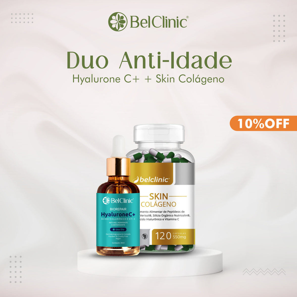 Duo ANTI-IDADE: Verisol com Silício Orgânico(cáps)  +Sérum Hyalurone C+ (30ml)